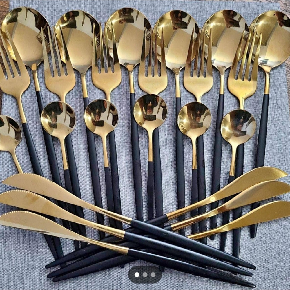 Gold flatware set